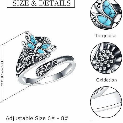 Dragonfly Sterling Silver Ring