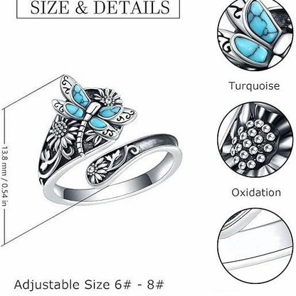 Dragonfly Sterling Silver Ring