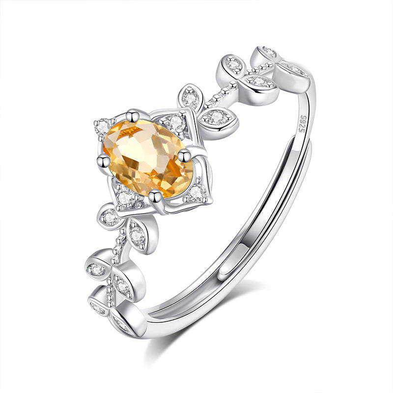 Reina de Hielo - Anillo de piedra natural, joyería llamativa para mujer