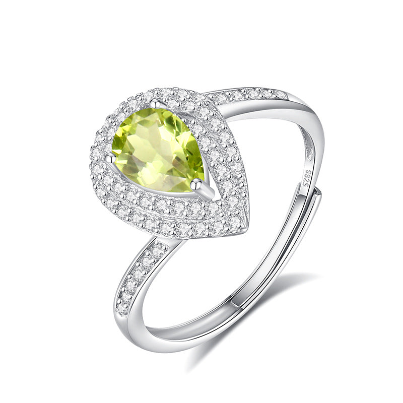 Bague en argent sterling avec topaze bleue Aqua Drop
