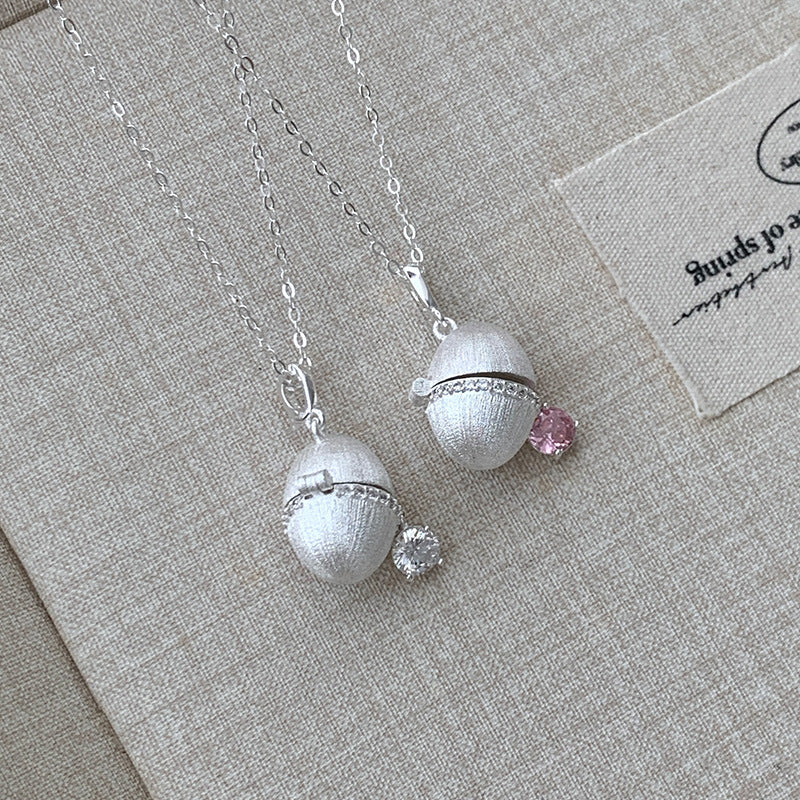 My Silver Egg - Vintage Capsule Pendant Necklace