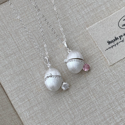 My Silver Egg - Vintage Capsule Pendant Necklace