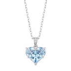 Collier Pendentif Cœur Bleu en Argent Sterling