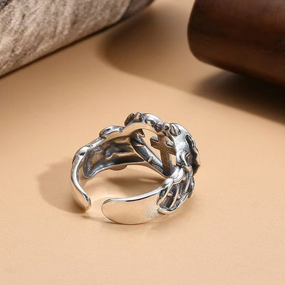 Heart Cross Sterling Silver Ring
