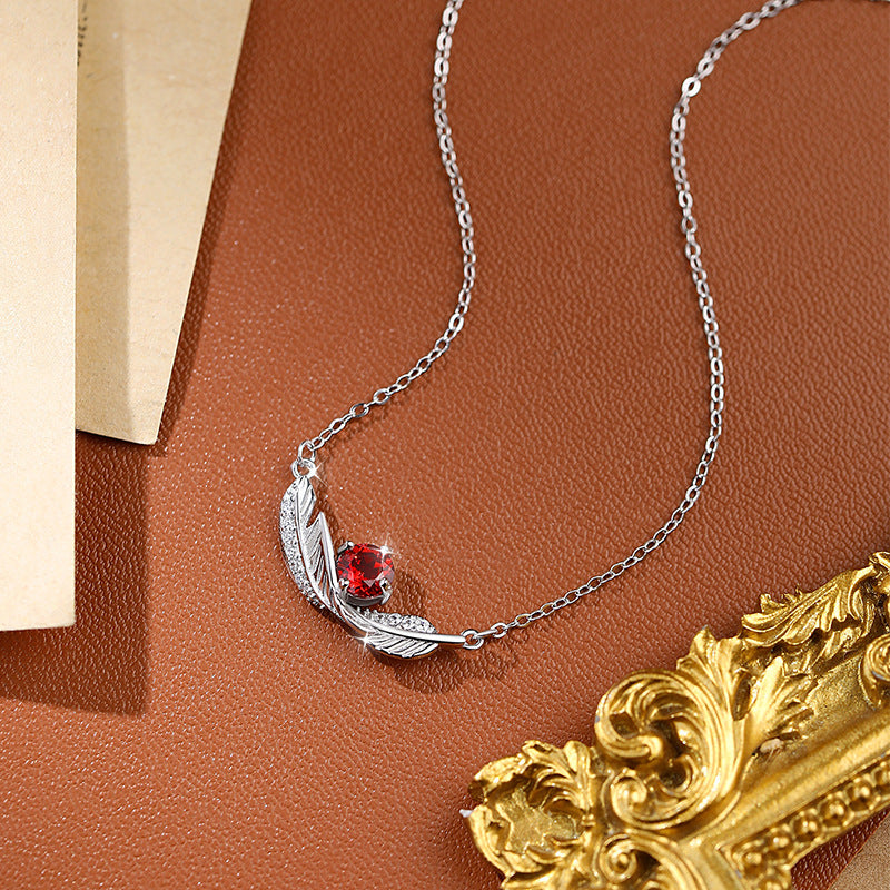 Feather's Blue - Sterling Silver Gemstone Pendant Necklace