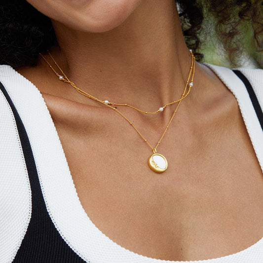 Sun and Star Mother of Pearl Necklace
