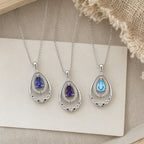 Collier Goutte en Topaze Bleue Aqua - Bohemia Blue