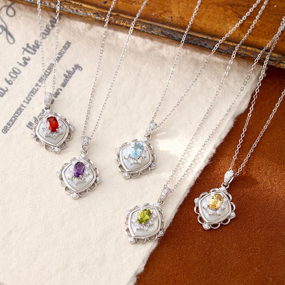 Tarnish-Free Necklace for Women – Natural Crystal Pendant, High-End Designer Clavicle Chain