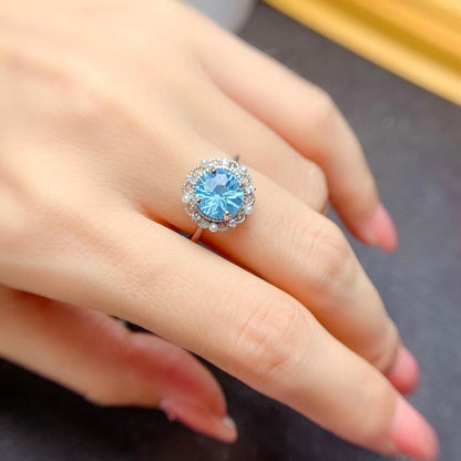 Blue Firework- Sterling Silver Blue Topaz Jewelry Set