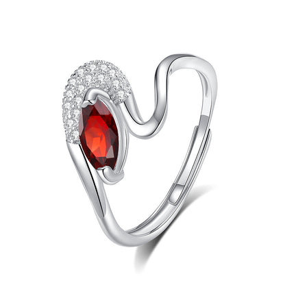 Sea Whirl - Adjustable Twisted Band Ring for Women