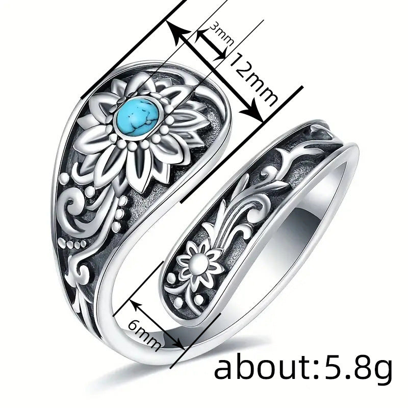 Sunflower Sterling Silver Spoon Ring