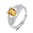 Bague moderne en argent pour femme – Incrustée de cristal naturel, bijou de caractère au luxe discret, élégant et tendance