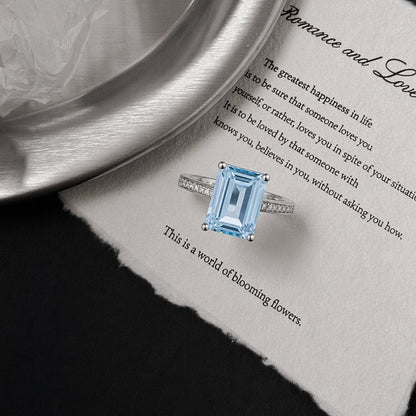 Blue Topaz Sterling Silver Ring