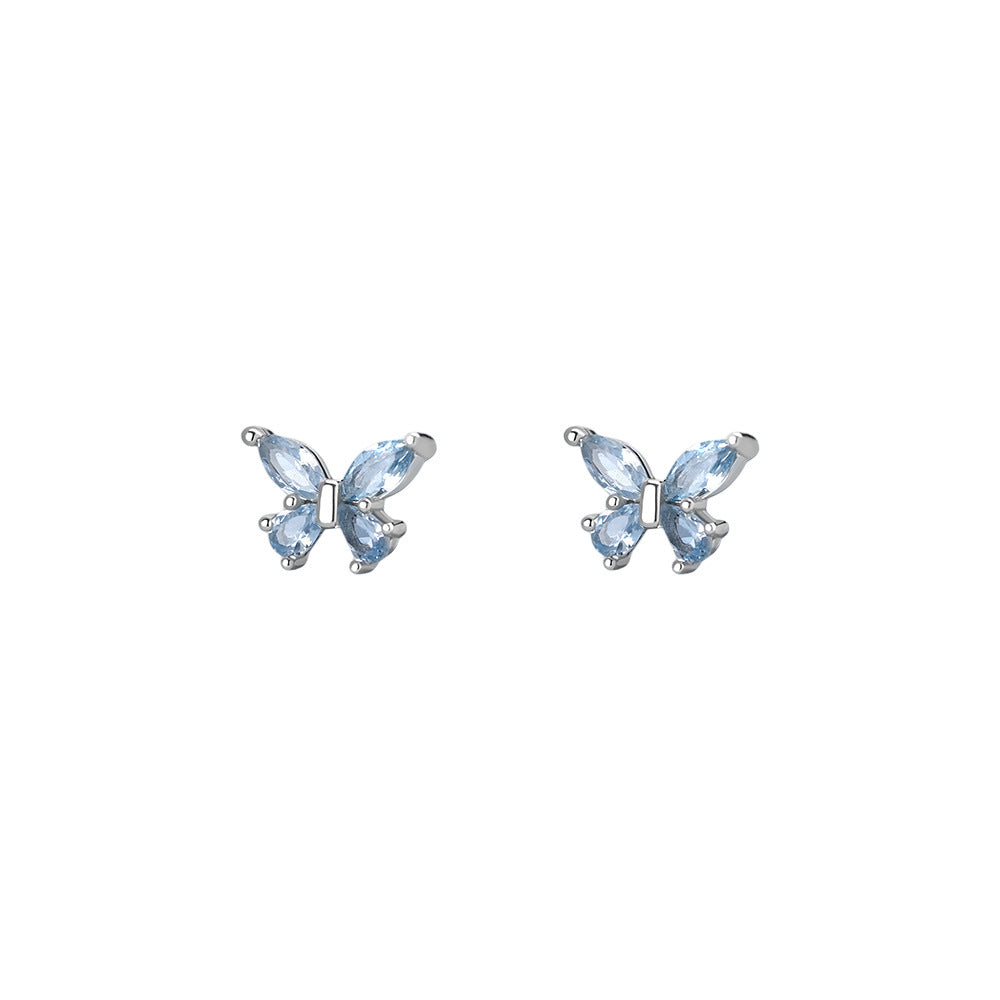 Petite Butterfly Zircon Stud Earrings