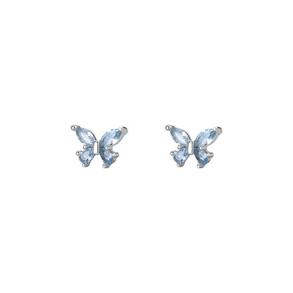 Petite Butterfly Zircon Stud Earrings