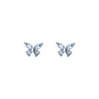 Petites boucles d’oreilles puces papillon en zircon