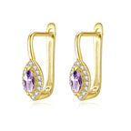 Boucles d'oreilles en argent sterling avec pierre précieuse porte-bonheur