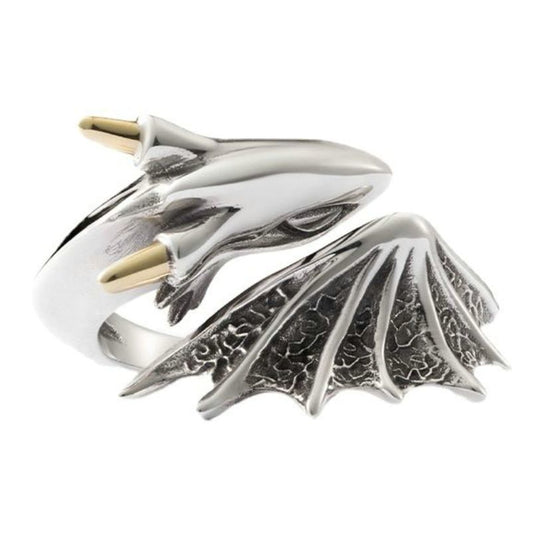 Flying Dragon Sterling Silver Ring