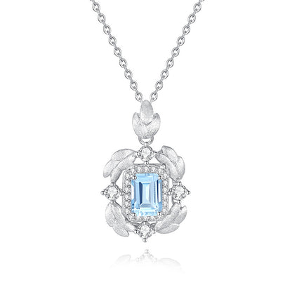 Feathers Classic Flame - Square Crystal Pendant Necklace