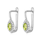Boucles d'oreilles en argent sterling avec pierre précieuse porte-bonheur
