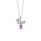 Amour du chien de l'océan - Collier avec pendentif en pierre précieuse Shiba Inu