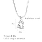 Collar de plata de ley con amor de delfín