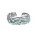 Tortue ondulée - Bague design en argent sterling