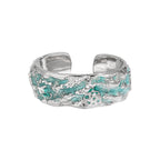 Tortue ondulée - Bague design en argent sterling