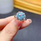 Feu d’artifice bleu - Parure en argent sterling et topaze bleue