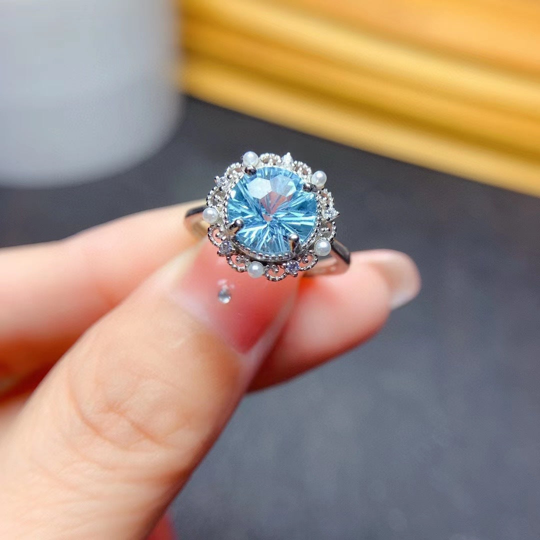 Blue Firework- Sterling Silver Blue Topaz Jewelry Set