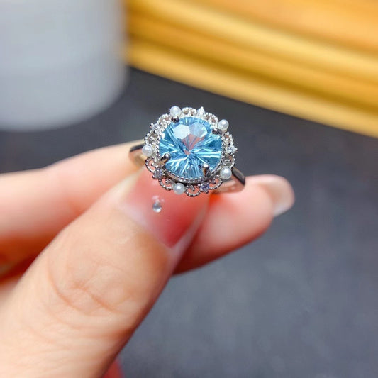 Blue Firework- Sterling Silver Blue Topaz Jewelry Set