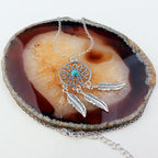 Atrapasueños marino - Collar de plata de ley con turquesa