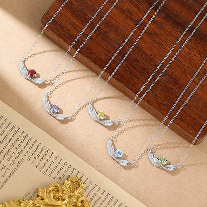 Feather's Blue - Sterling Silver Gemstone Pendant Necklace