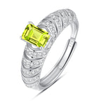 Anillo Topaz Tide - Anillo de piedra preciosa natural con topacio de 4x6 mm