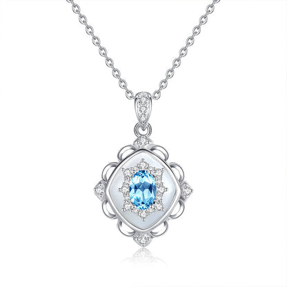 Tarnish-Free Necklace for Women – Natural Crystal Pendant, High-End Designer Clavicle Chain