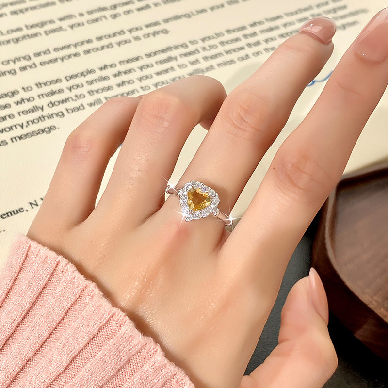 Bague Amour en Argent Sterling et Topaze