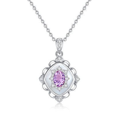Tarnish-Free Necklace for Women – Natural Crystal Pendant, High-End Designer Clavicle Chain