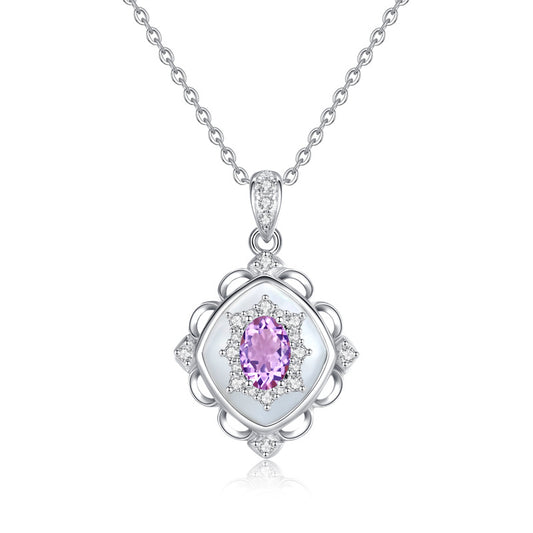 Tarnish-Free Necklace for Women – Natural Crystal Pendant, High-End Designer Clavicle Chain
