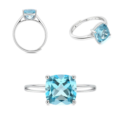 Blue Topaz Solitaire Ring