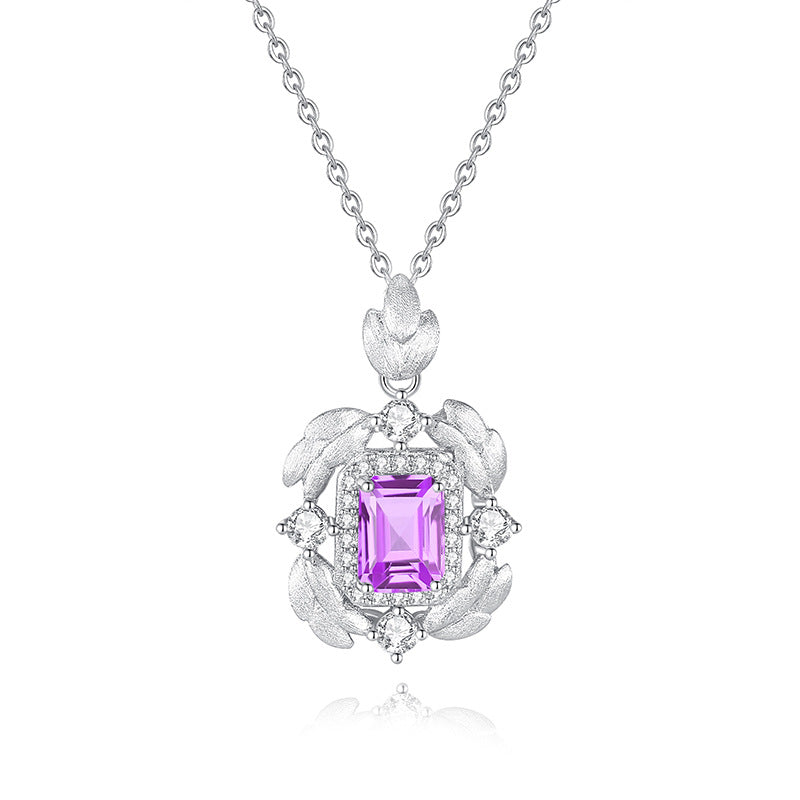 Feathers Classic Flame - Square Crystal Pendant Necklace