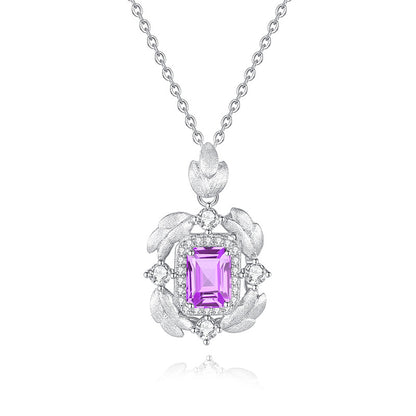Feathers Classic Flame - Square Crystal Pendant Necklace