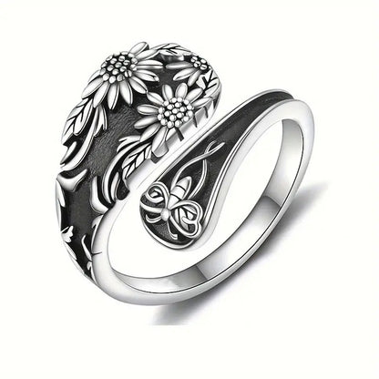 Sunflower Sterling Silver Spoon Ring