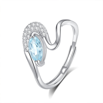 Sea Whirl - Adjustable Twisted Band Ring for Women