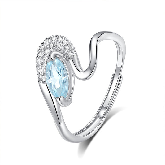 Sea Whirl - Adjustable Twisted Band Ring for Women