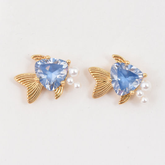 Blue Ocean Fish Earrings