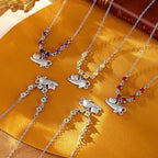 Cat's Soul - Colorful Gemstone Cat Pendant Necklace