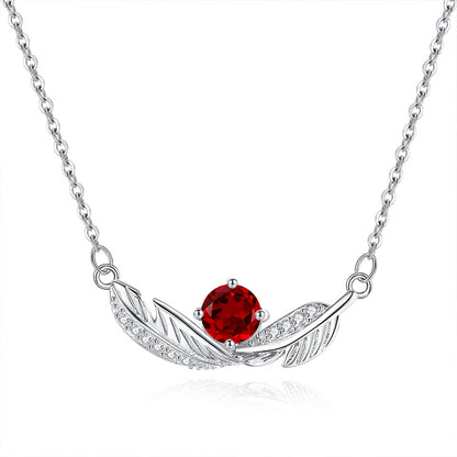 Feather's Blue - Sterling Silver Gemstone Pendant Necklace