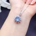 Topaze de feu - Collier en topaze bleue taille feu d'artifice