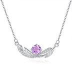 Bleu plume - Collier pendentif en argent sterling et pierre précieuse