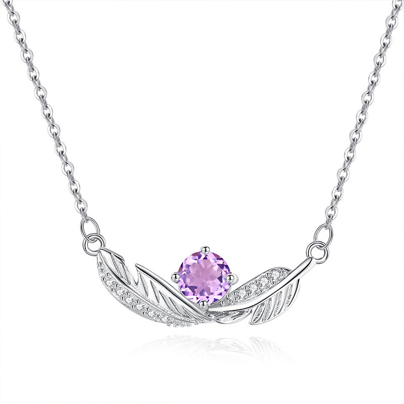 Feather's Blue - Sterling Silver Gemstone Pendant Necklace
